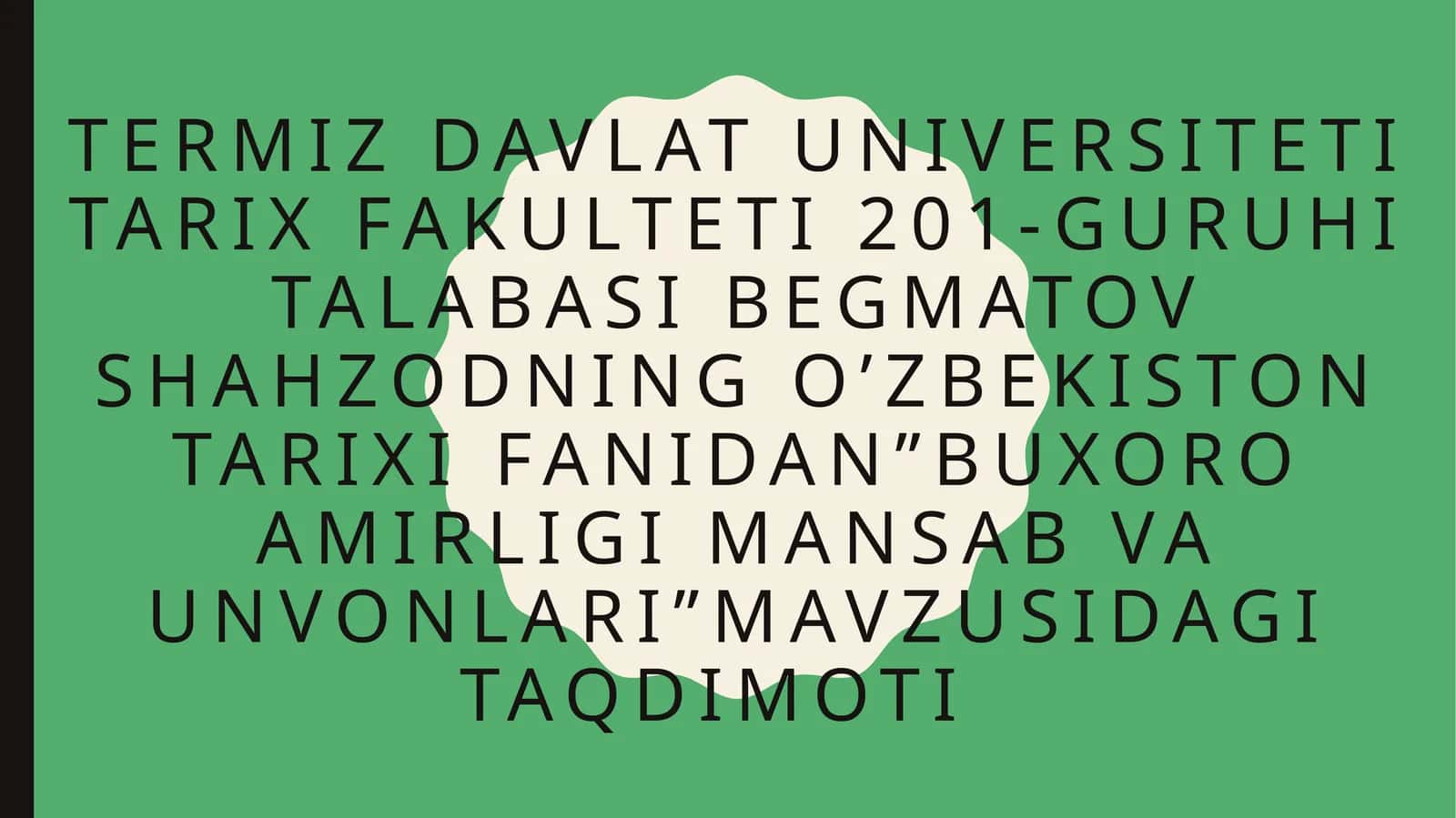 Buxoro Amirligi Mansab va Unvonlari 1