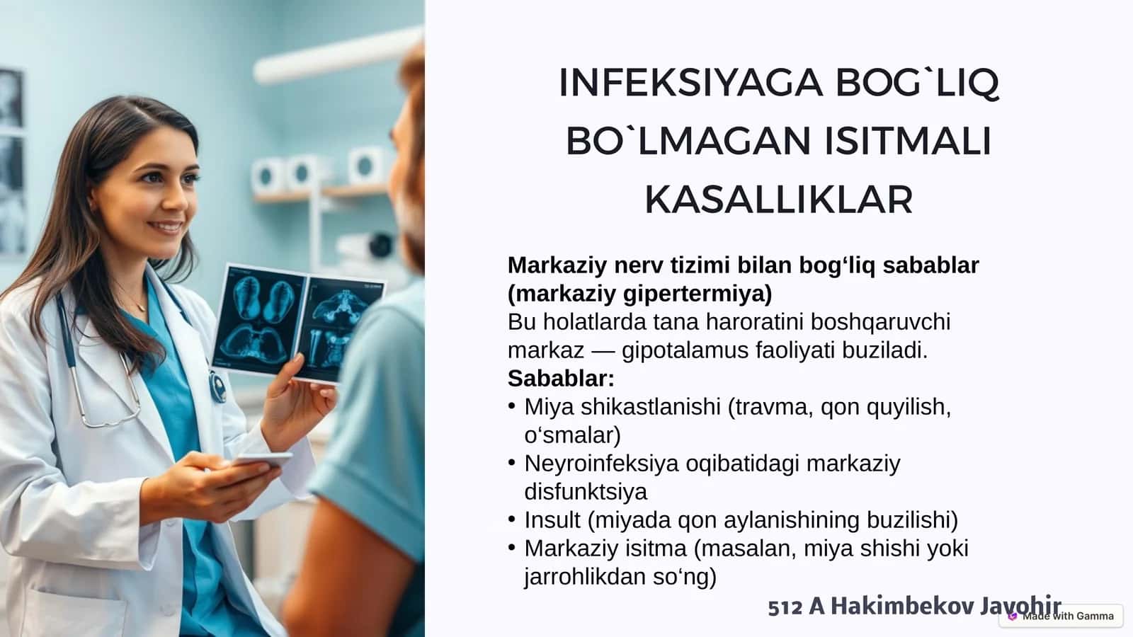 INFEKSIYAGA BOG`LIQ BO`LMAGAN ISITMALI KASALLIKLAR 1