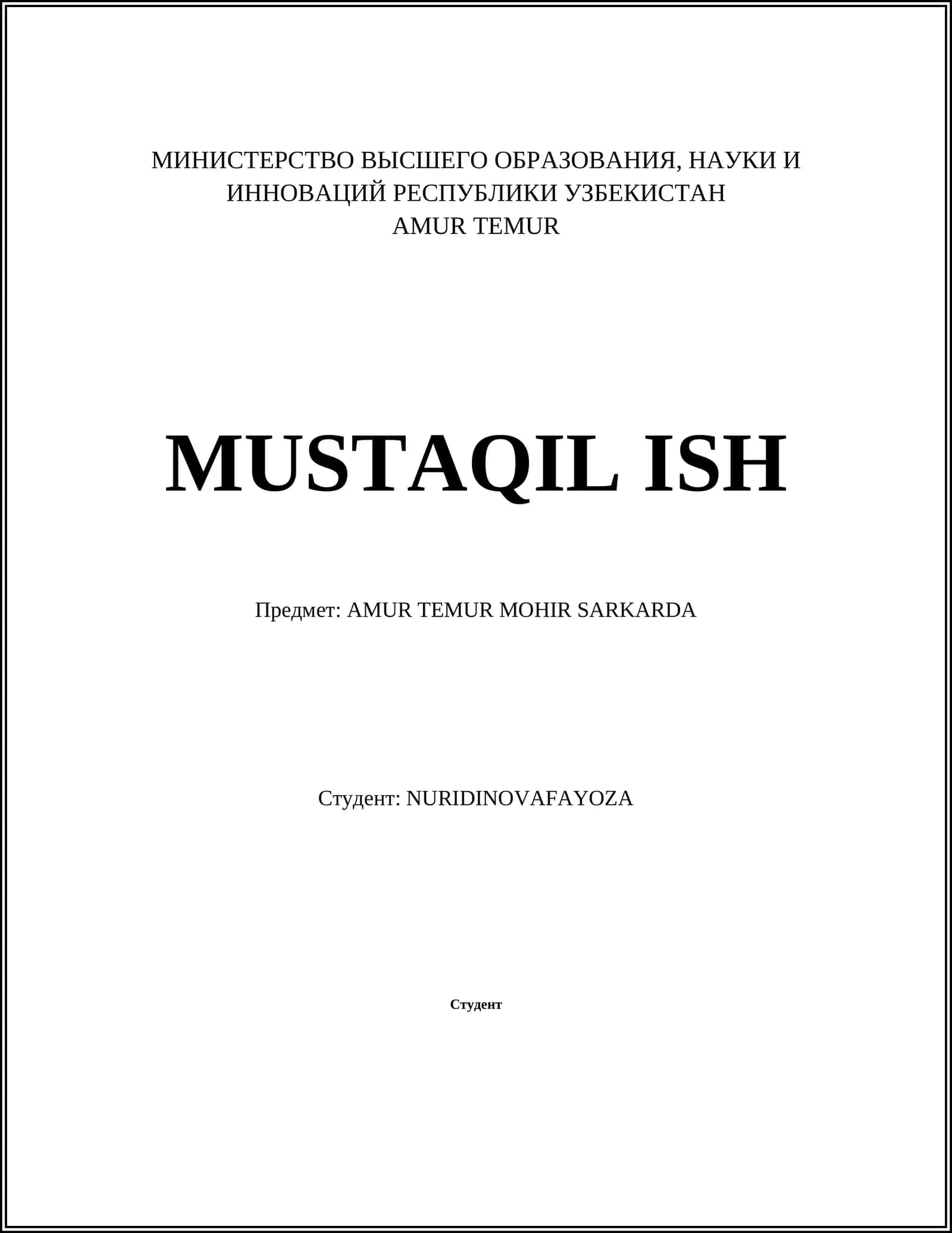 AMUR TEMUR 1