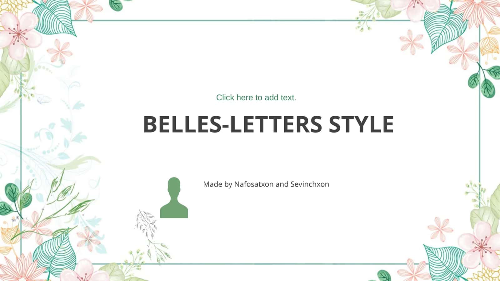BELLES-LETTERSSTYLE 1