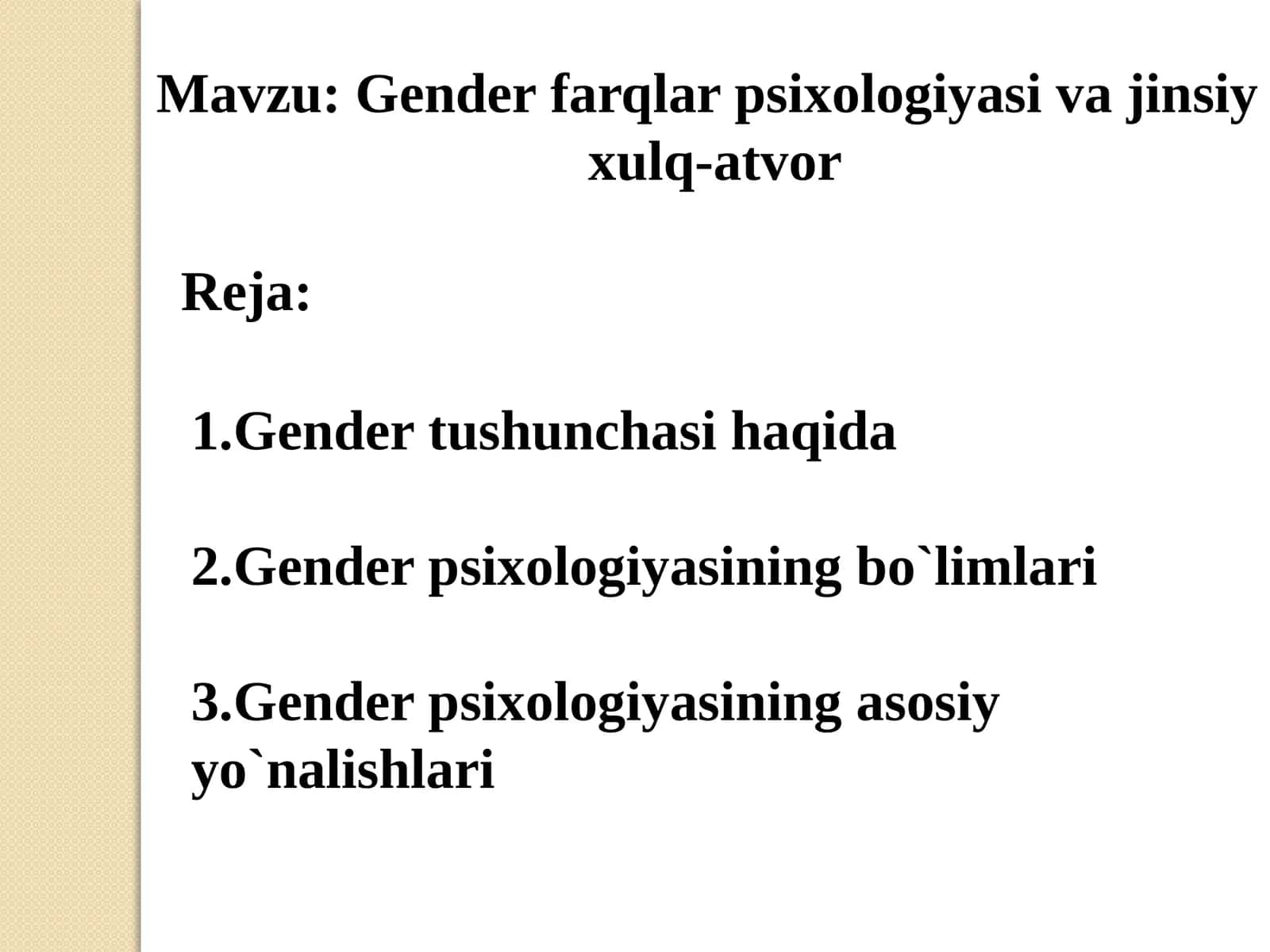 Gender farqlar psixologiyasi va jinsiy  xulq-atvor 1