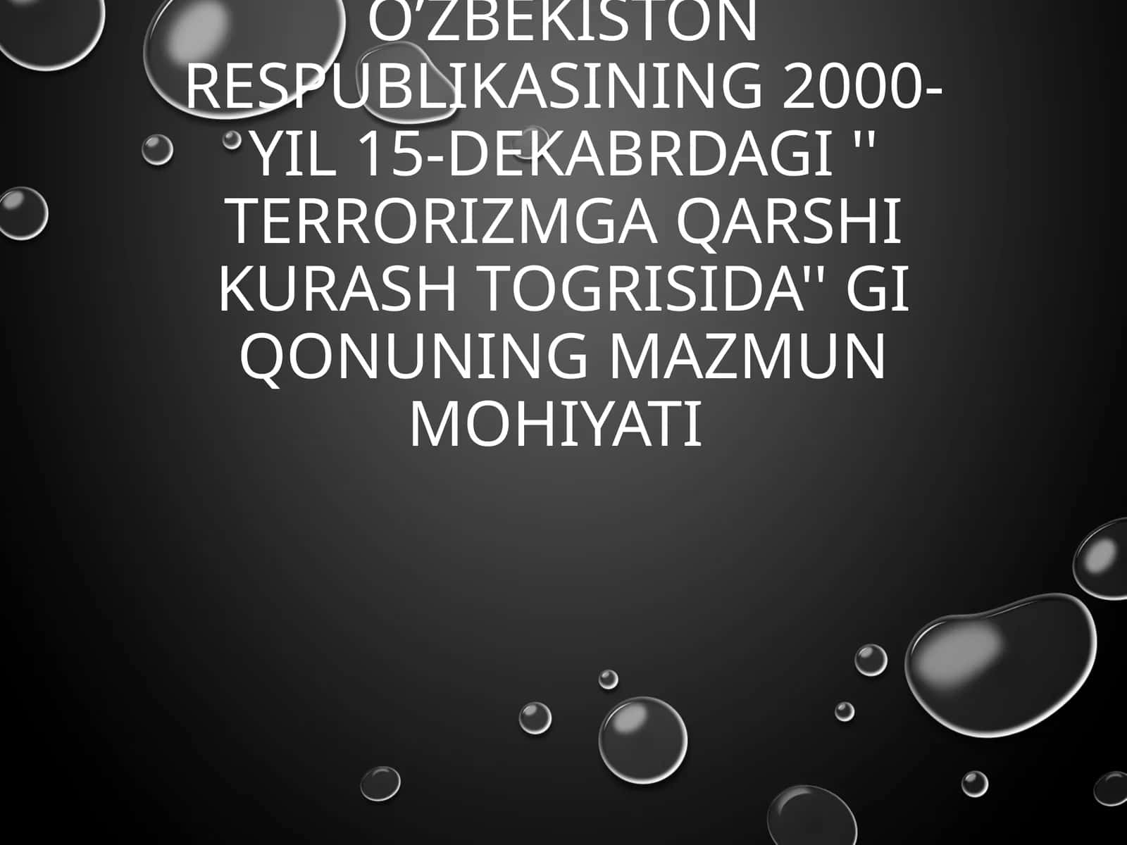 Reja: Qonunning asosiy maqsadlari 1