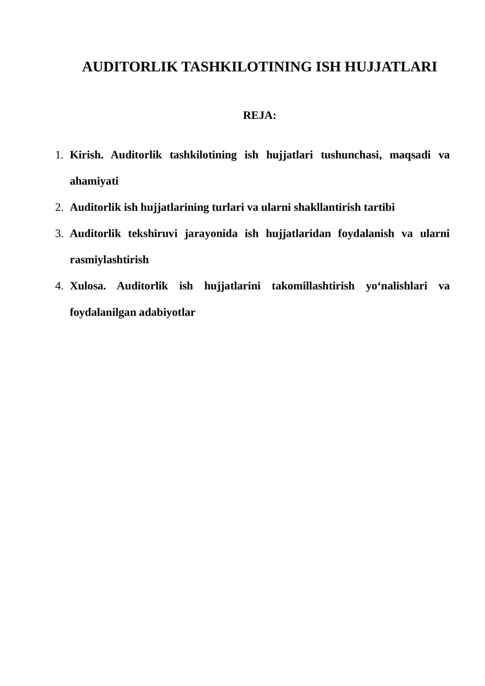 AUDITORLIK TASHKILOTINING ISH HUJJATLARI 1
