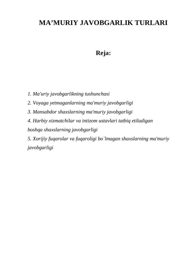 Ma'muriy Javobgarlik Turlari 1