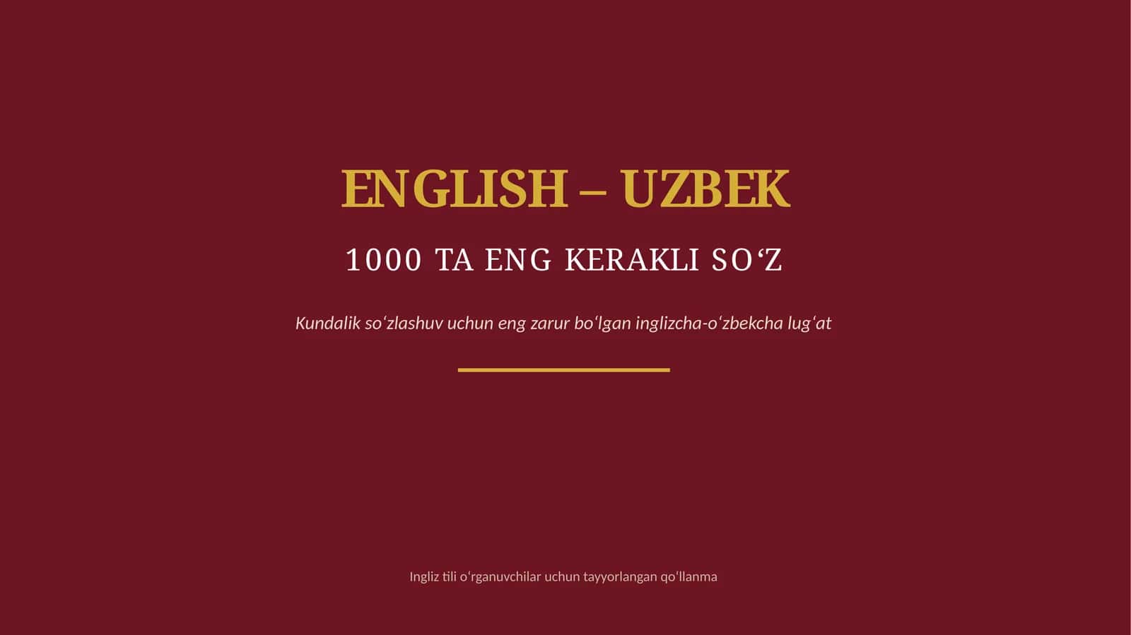 ingliz tilida eng koʻp ishlatiladigan 1000ta soʻzlar 1