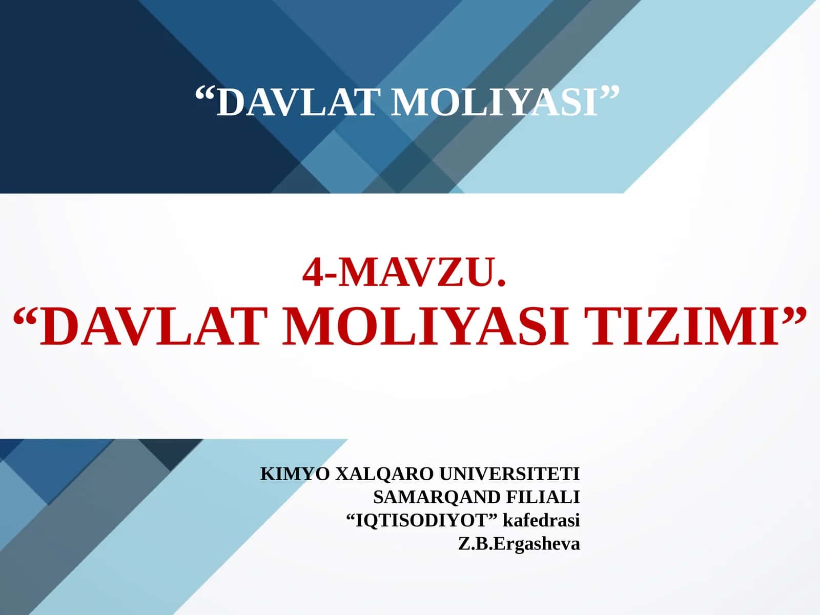 DAVLAT MOLIYASITIZIMI 1
