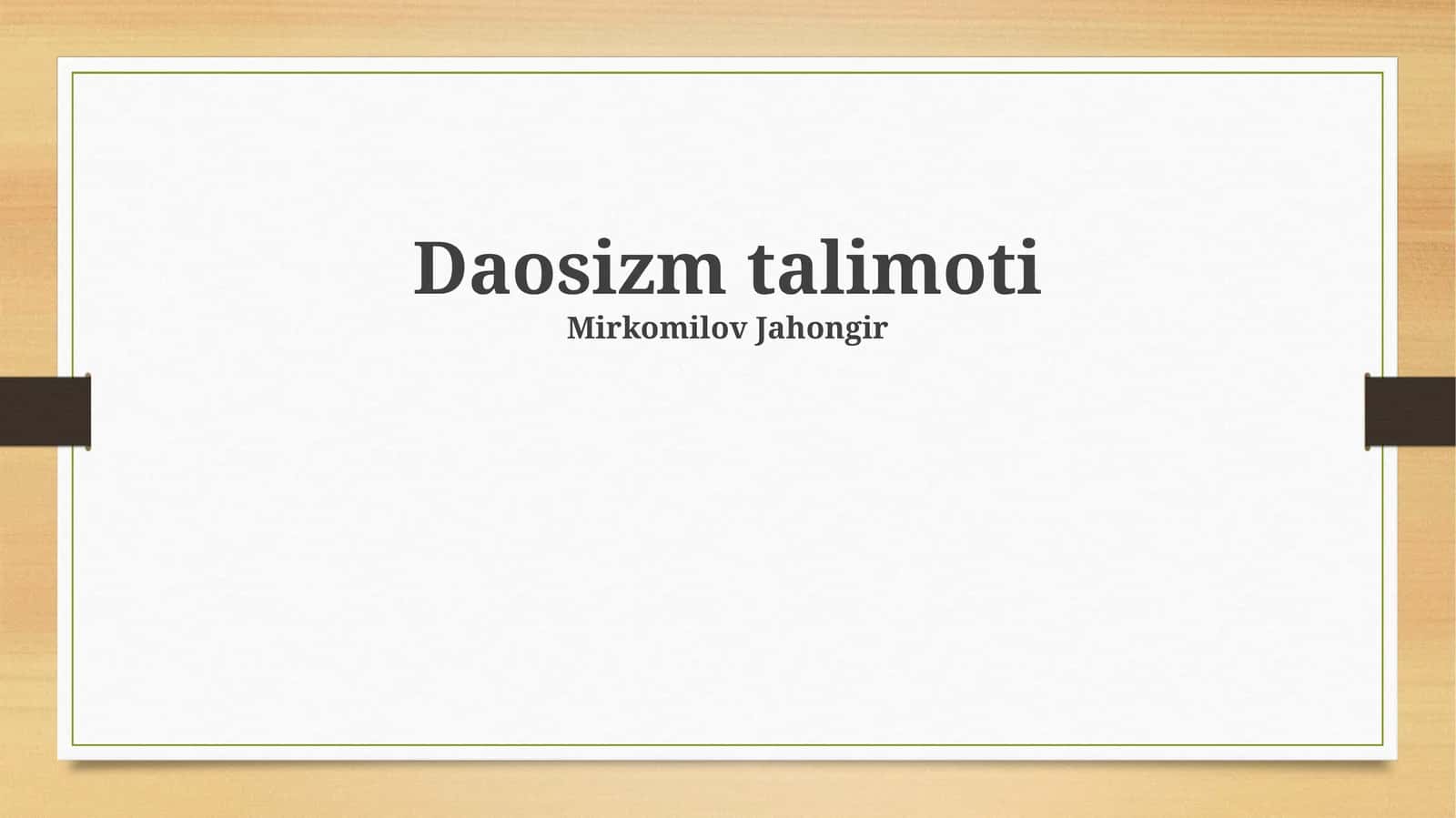 Daosizm talimoti 1