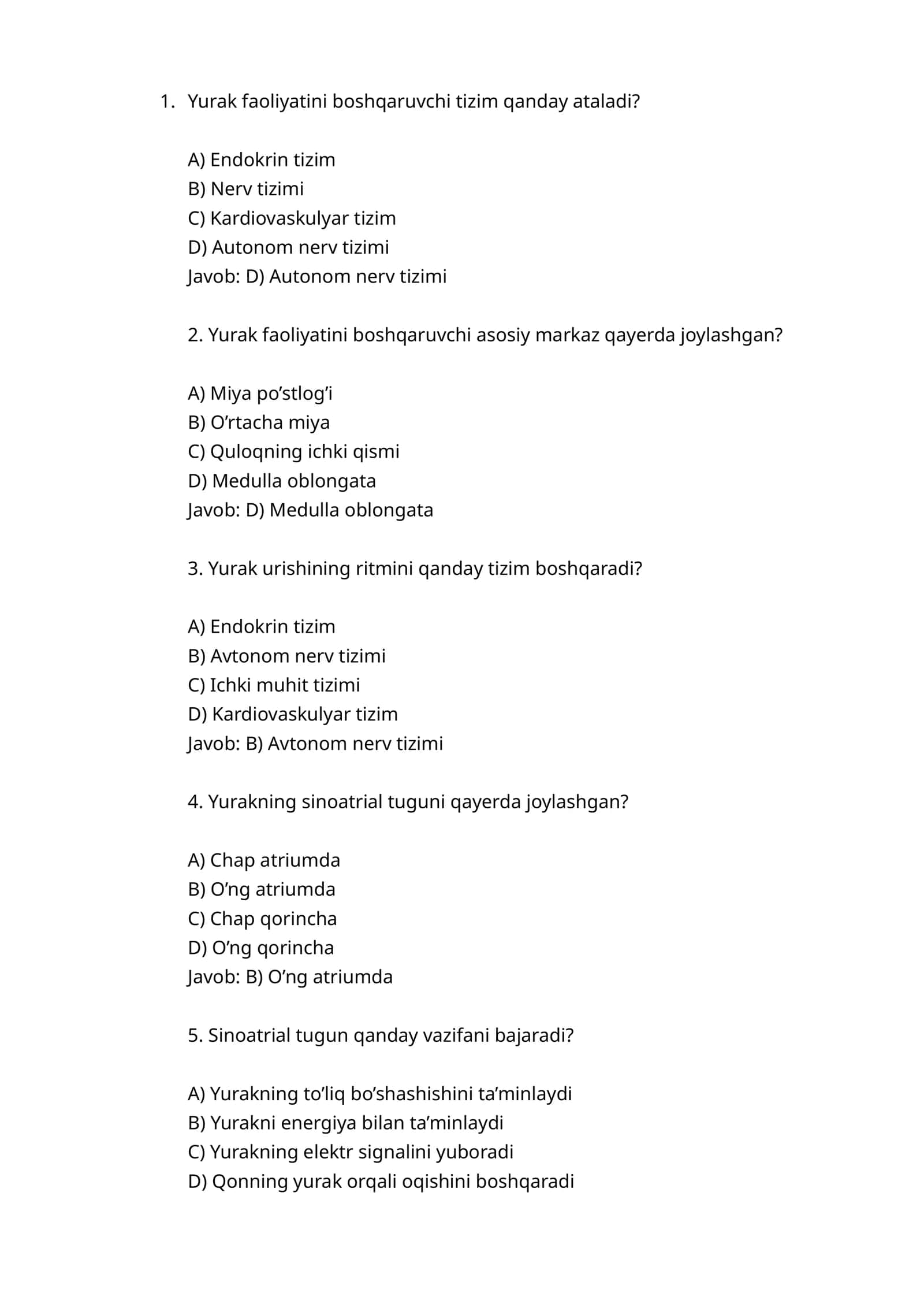 Yurakning sinoatrial tuguni 1