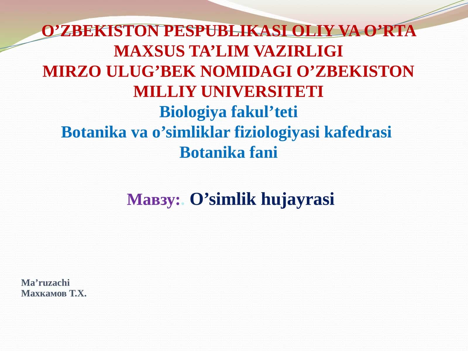 O’simlik hujayrasi 1