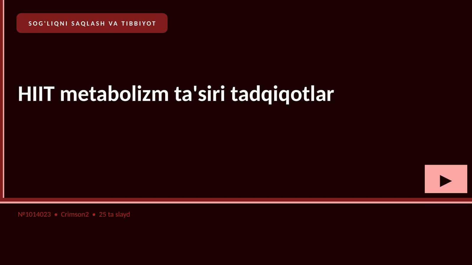 HIIT metabolizm ta'siri tadqiqotlar 1