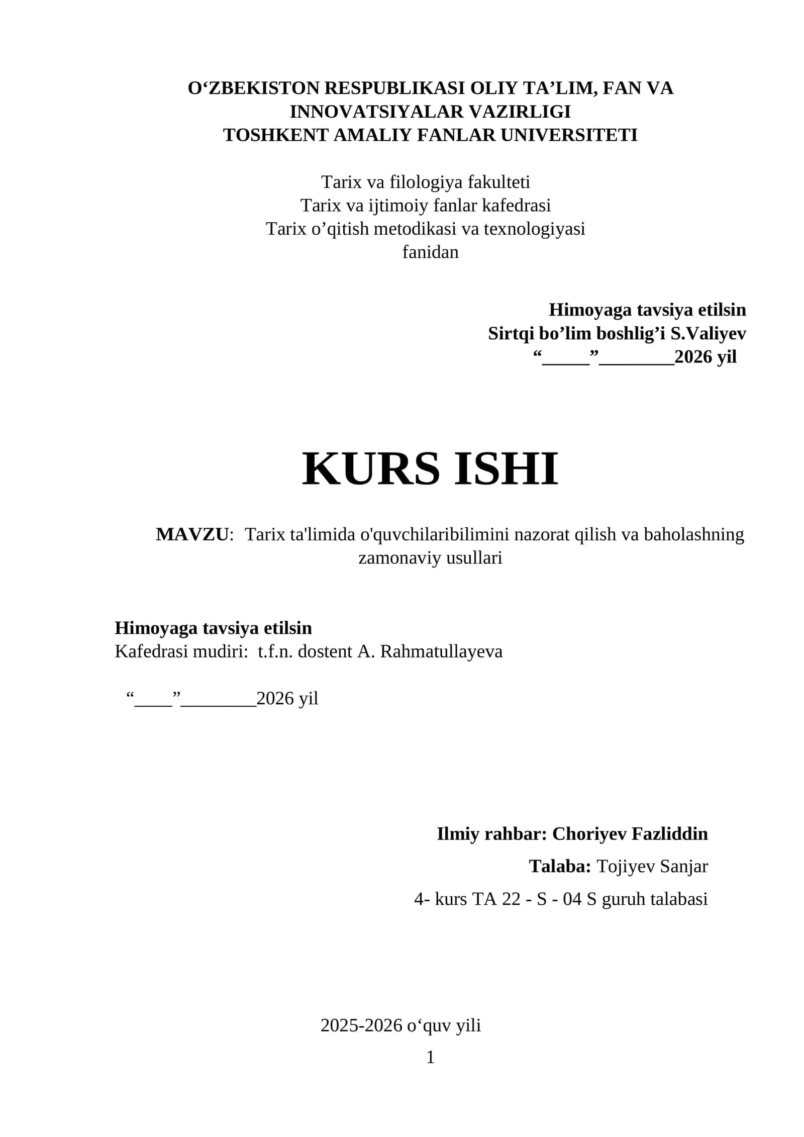 Tarix ta'limida o'quvchilaribilimini nazorat qilish va baholashning zamonaviy usullari 1