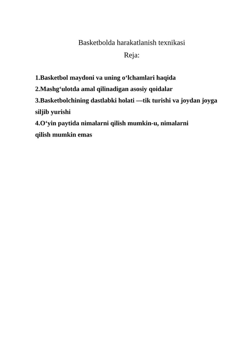 Basketbolda harakatlanish texnikasi 1