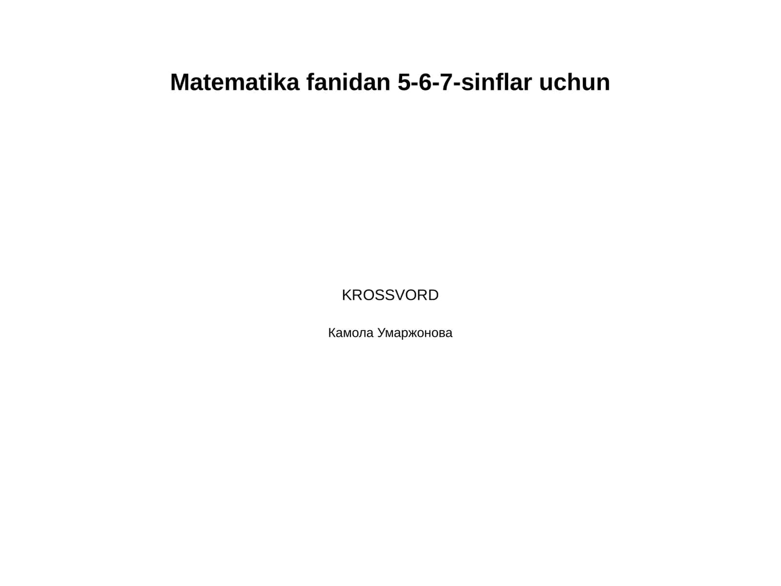 Matematika fanidan 5-6-7-sinflar uchun 1