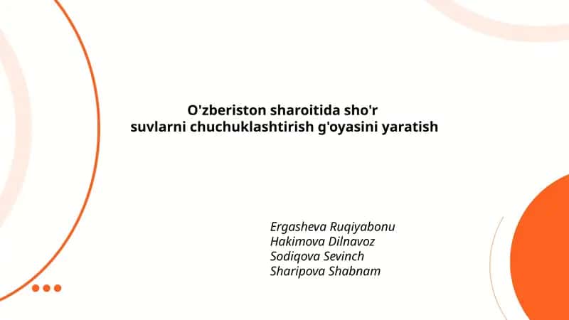 O'zbekiston sharoitida sho'r suv manbalari 1
