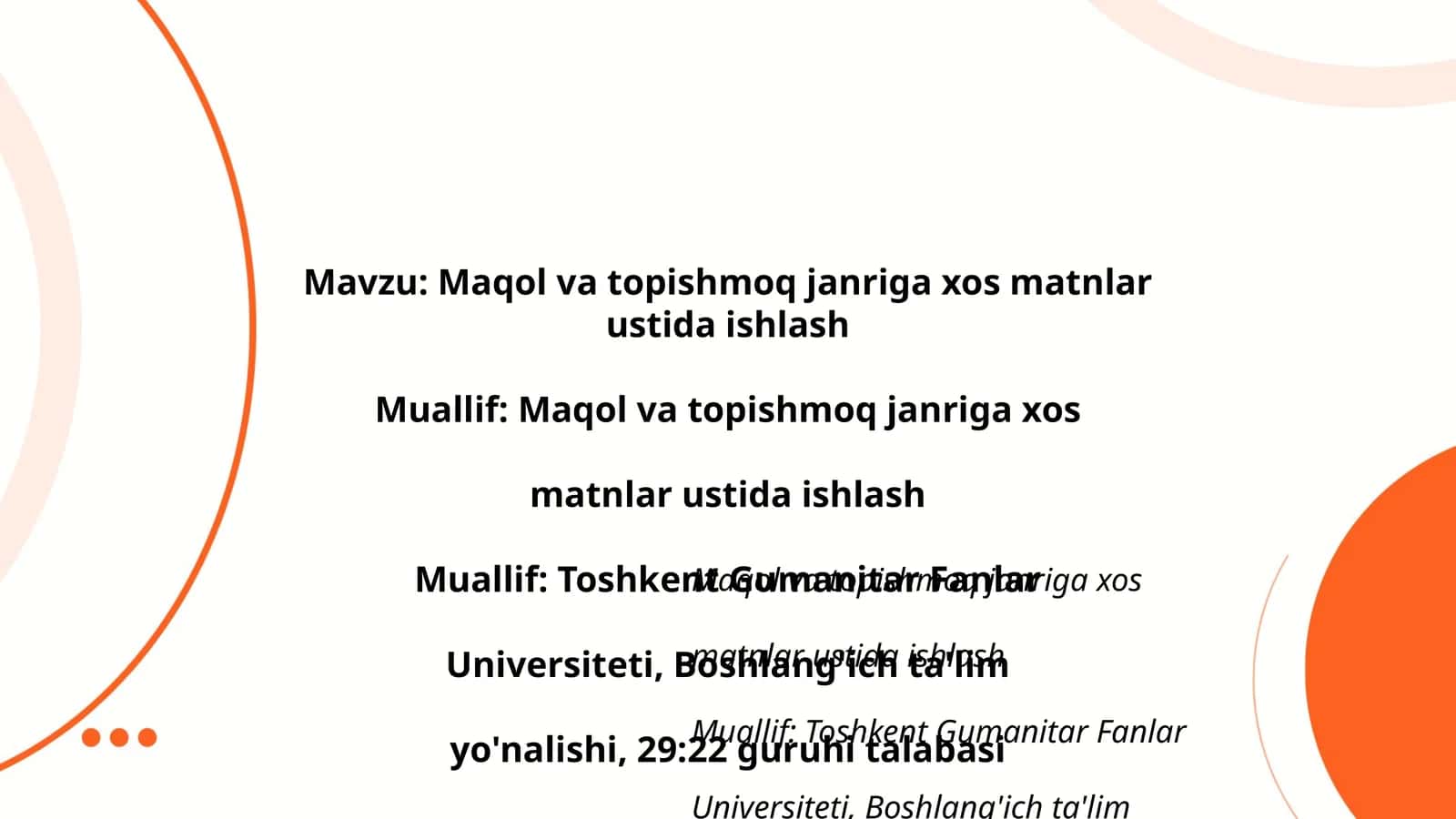 Maqol va topishmoq janriga xos matnlar ustida ishlash 1