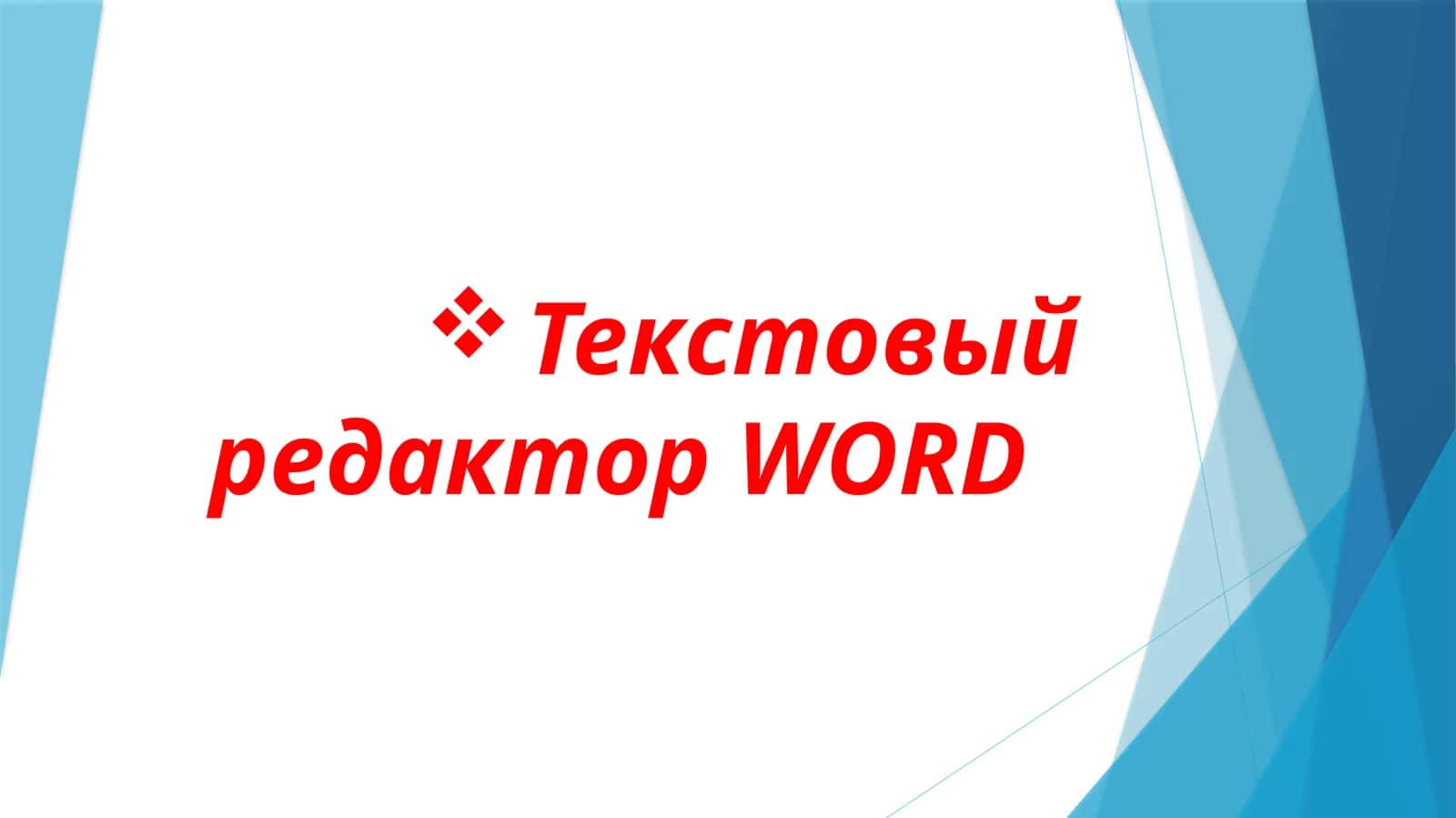 Текстовый редакторWORD 1