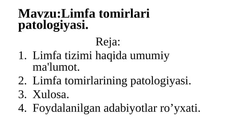 Limfa tomirlari patologiyasi 1