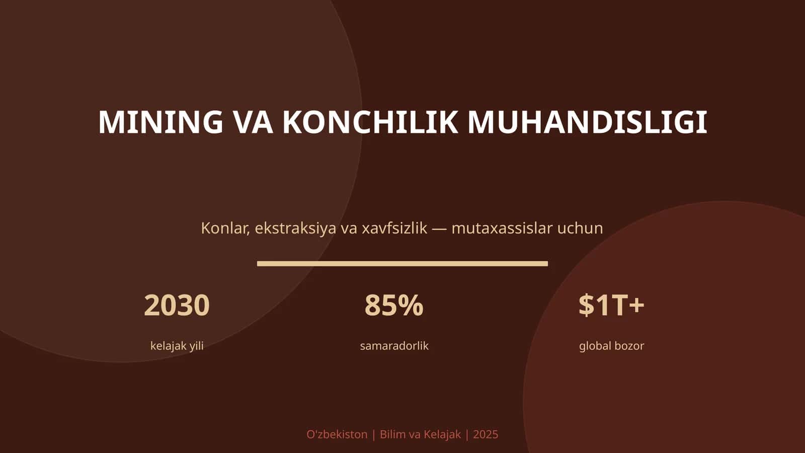 MINING VA KONCHILIK MUHANDISLIGI 1
