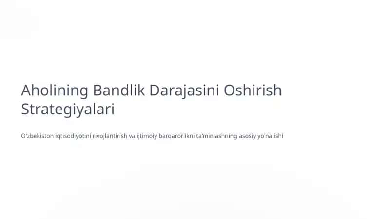Aholining Bandlik Darajasini Oshirish Strategiyalari 1