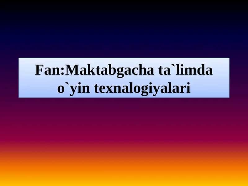 O`yin faoliyatining  psixologik nazariyalar 1
