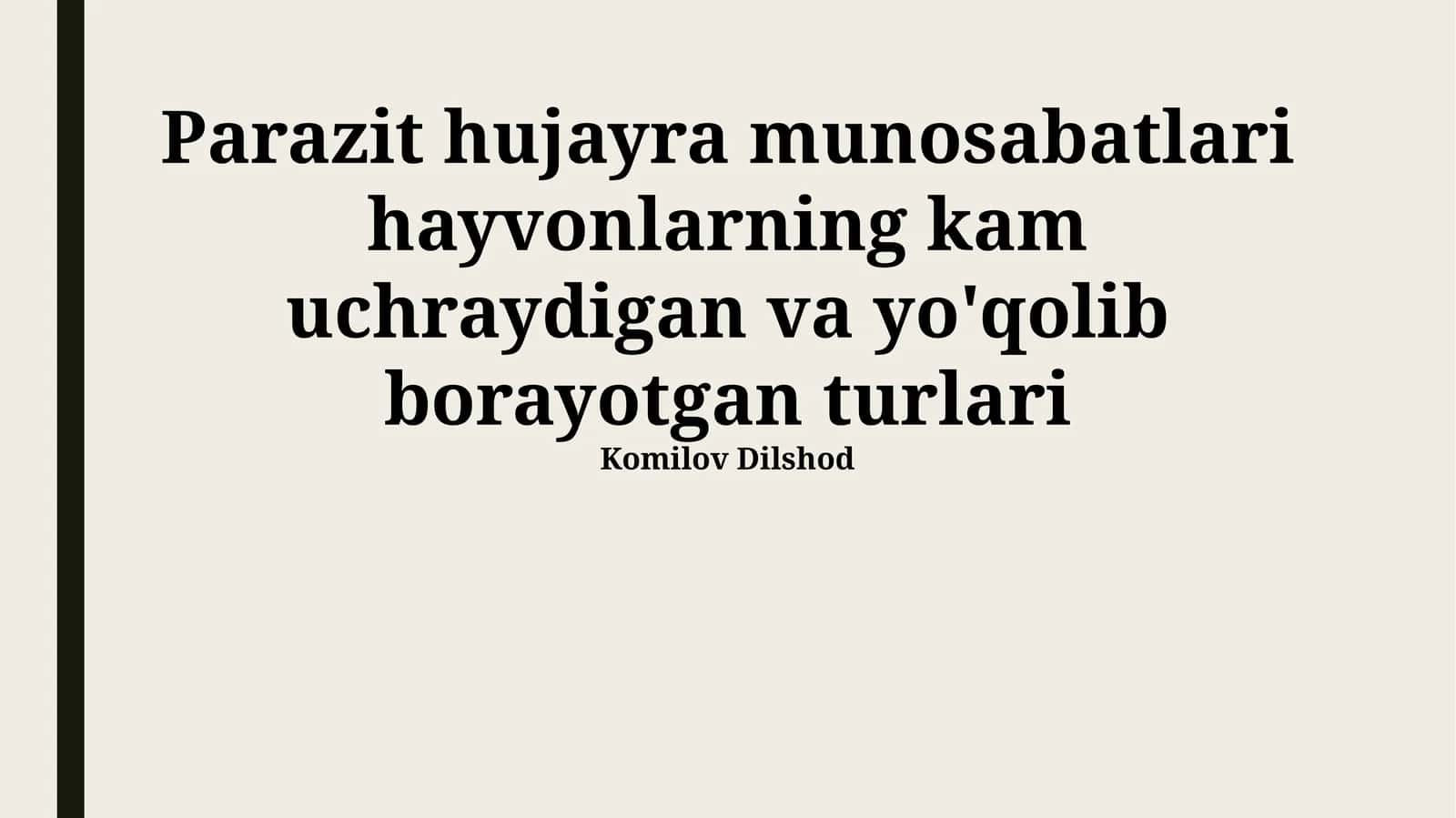 Parazit Hujayra Munosabatlari 1