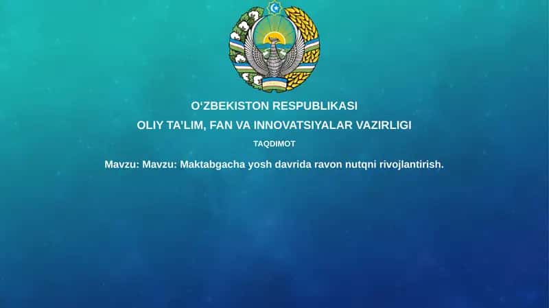 Maktabgacha yoshdagi bolalarda ravon nutqni rivojlantirish 1