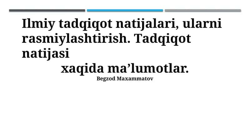 Ilmiy tadqiqot natijalari 1