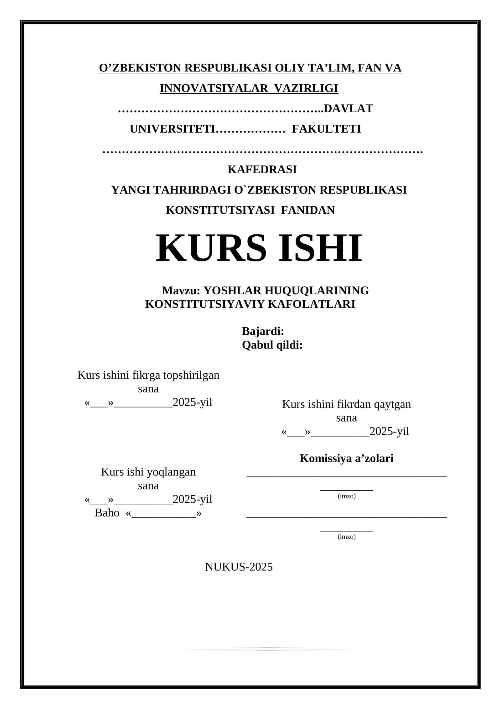 YOSHLAR HUQUQLARINING KONSTITUTSIYAVIY KAFOLATLARI 1