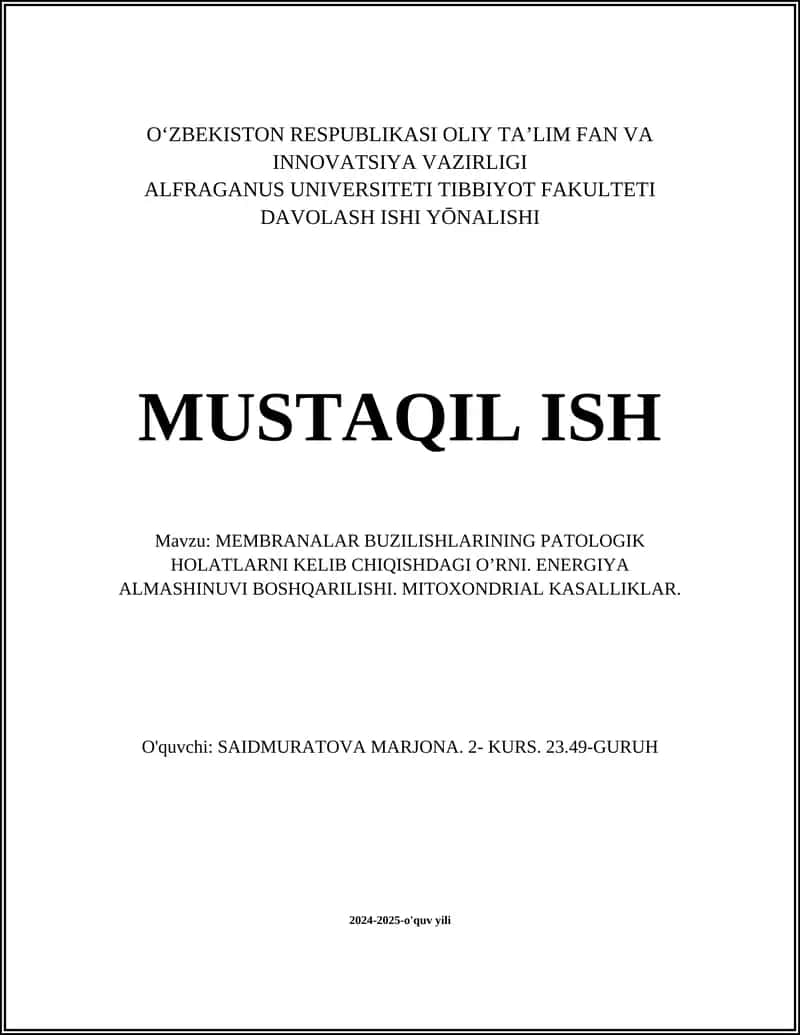 Membranalar buzilishlari 1