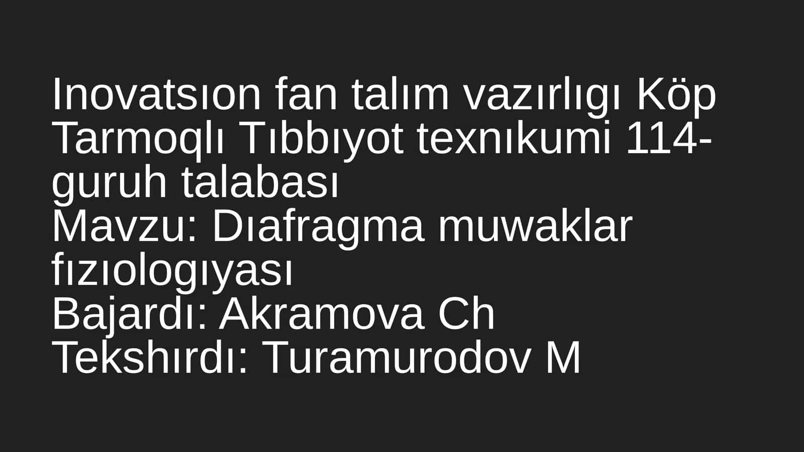 Dıafragma muwaklar fızıologıyası 1