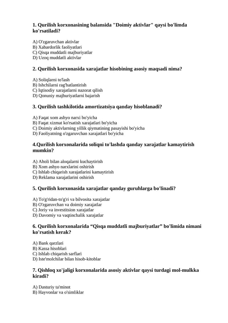 Qurilish tashkilotlarida xarajatlar 1