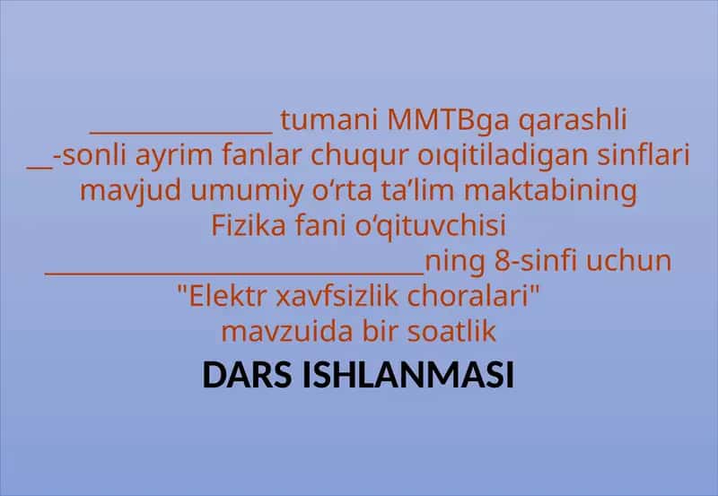 Elektrxavfsizlik choralari 1