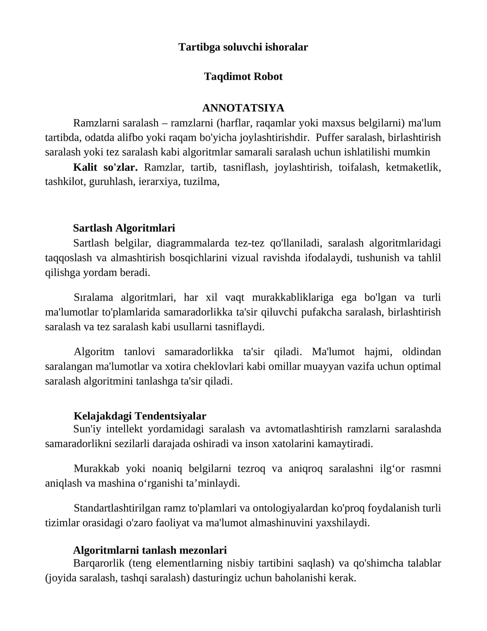 Tartibga soluvchi ishoralar 1