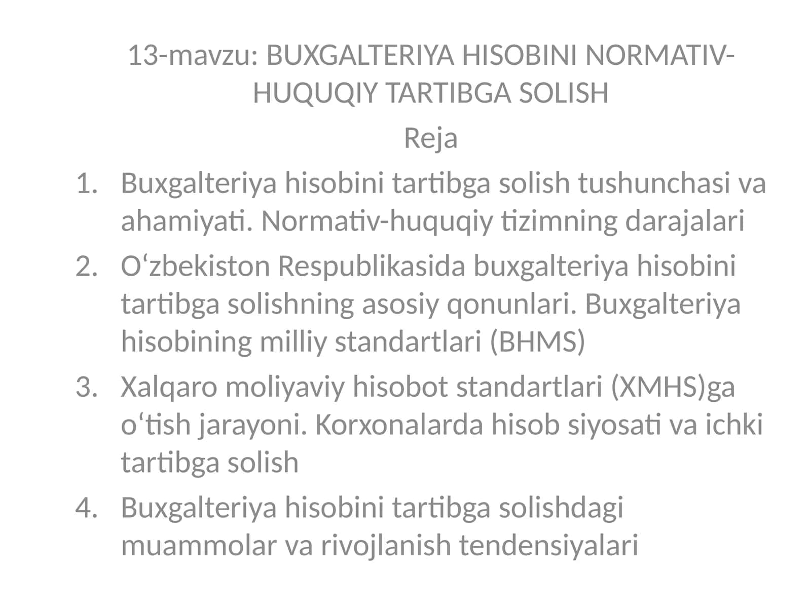 BUXGALTERIYA HISOBINI NORMATIV-HUQUQIY TARTIBGA SOLISH 1