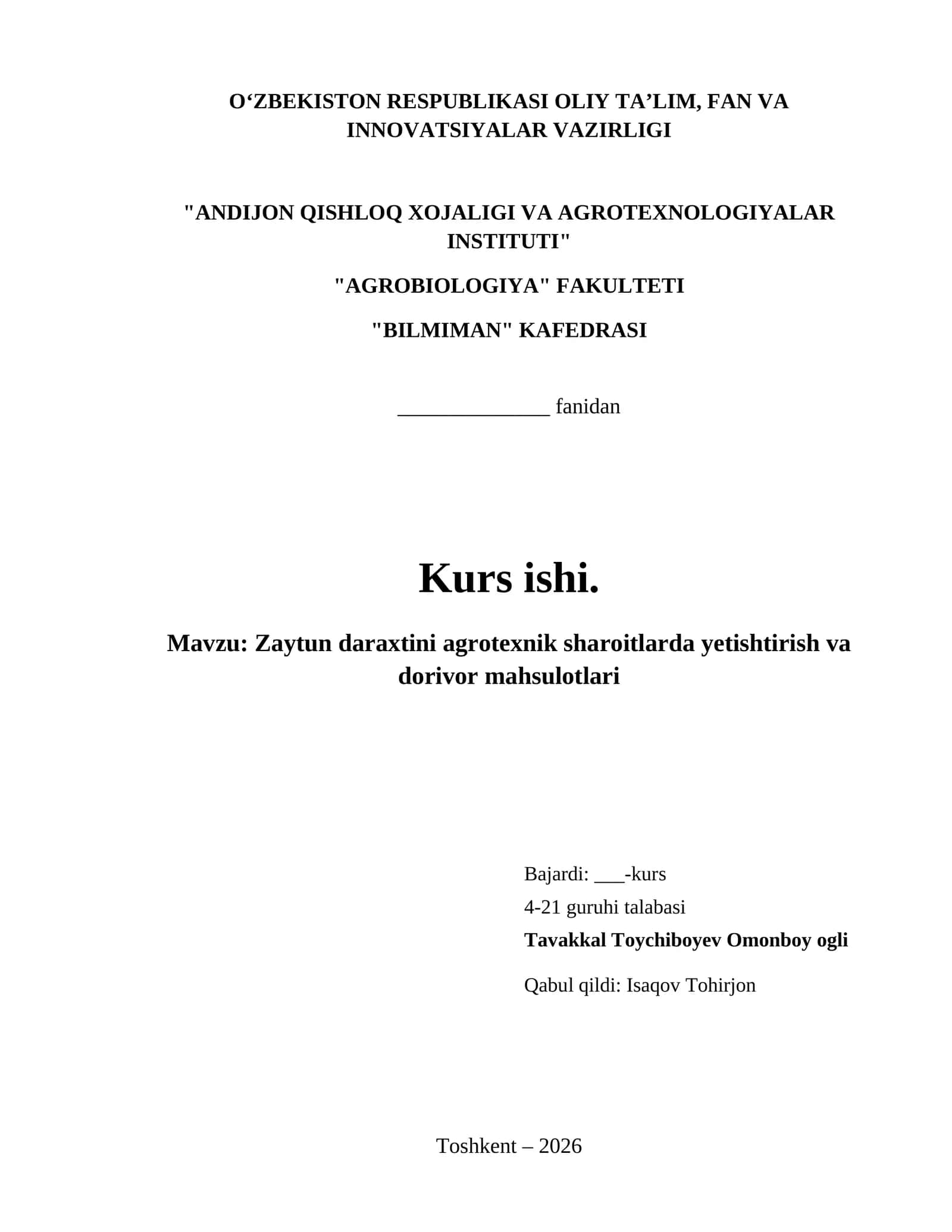 Zaytun daraxtini agrotexnik sharoitlarda yetishtirish va dorivor mahsulotlari 1