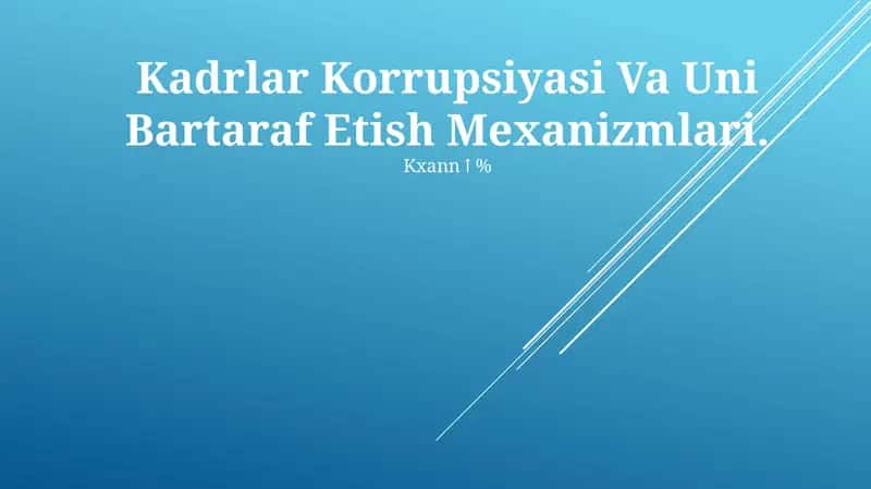 Xodimlarning korruptsiyasi 1
