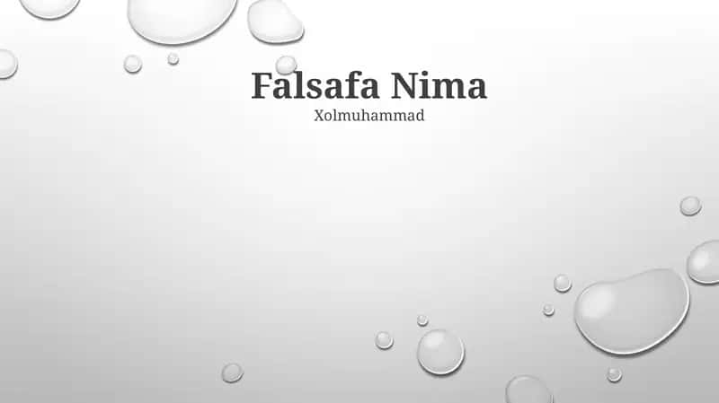 Falsafa Nima 1