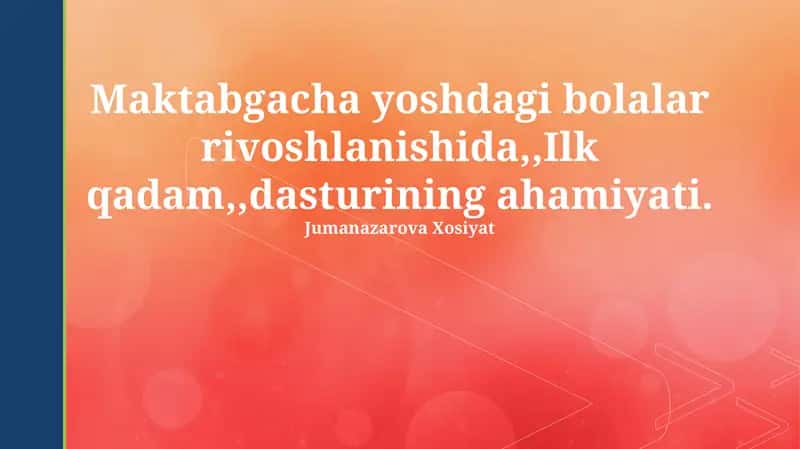 "Birinchi qadam" dasturi 1