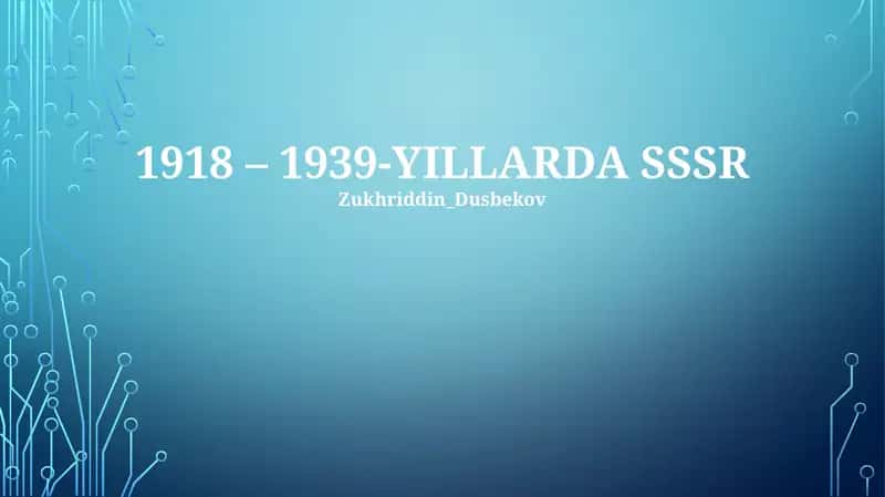 1939-YILLARDA SSSR Tarixi 1