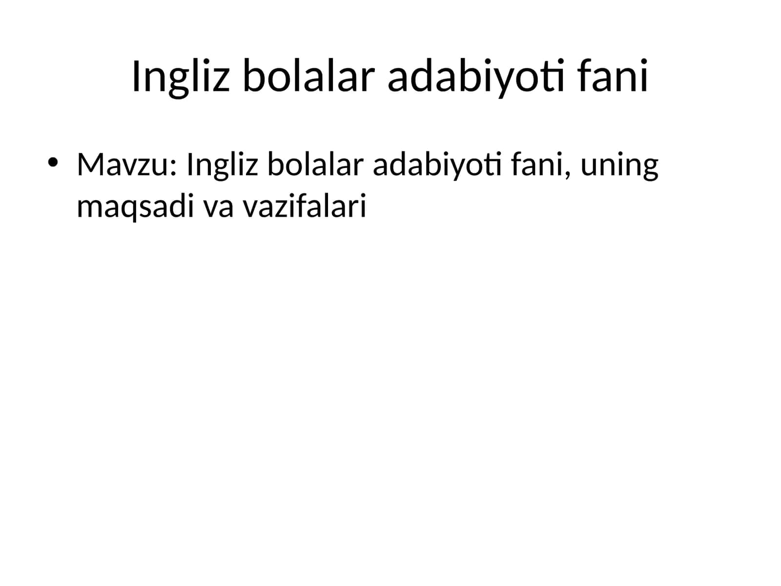 Ingliz bolalar adabiyoti fani 1
