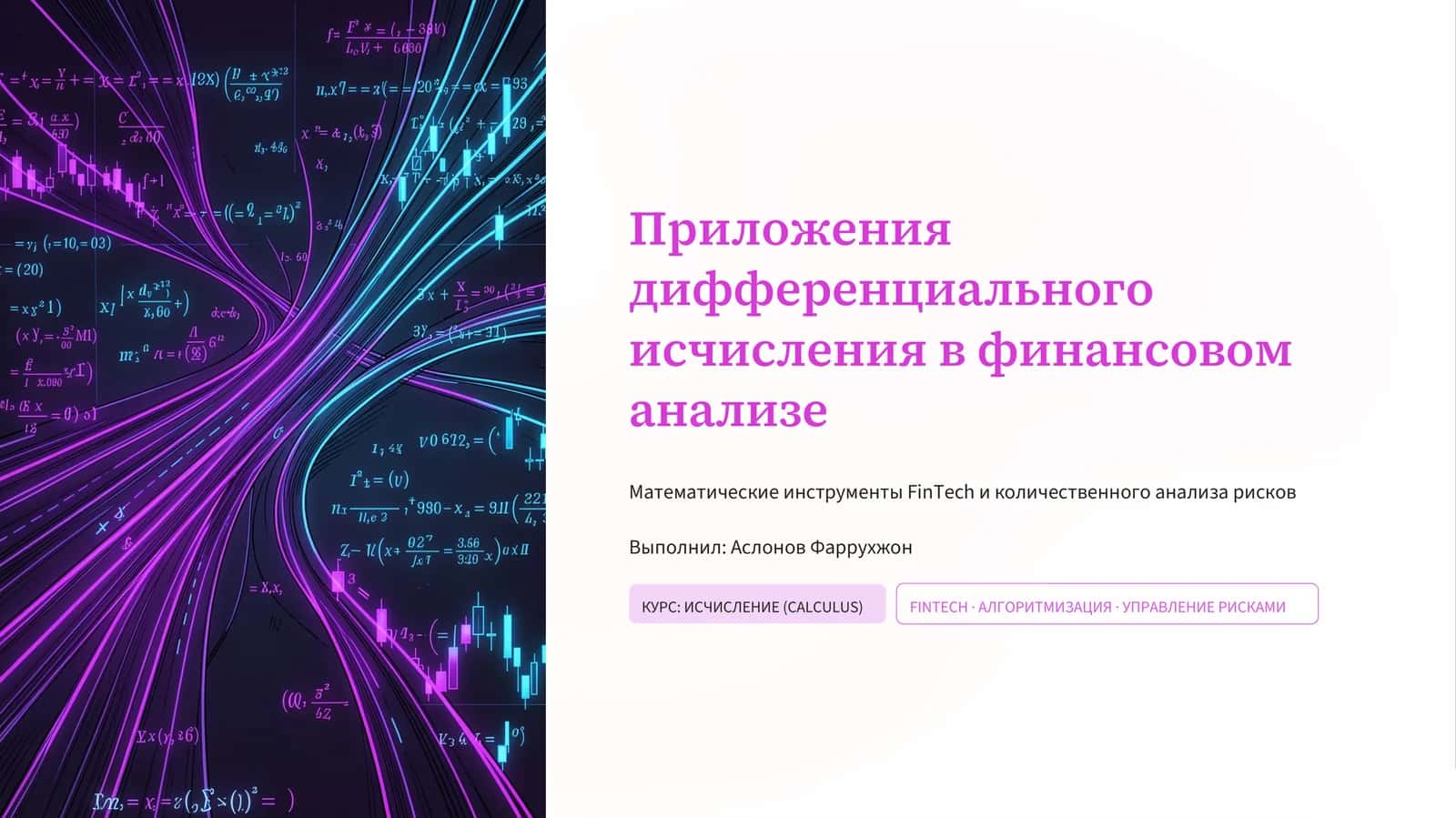 Приложения дифференциального исчисления в финансовом анализе 1