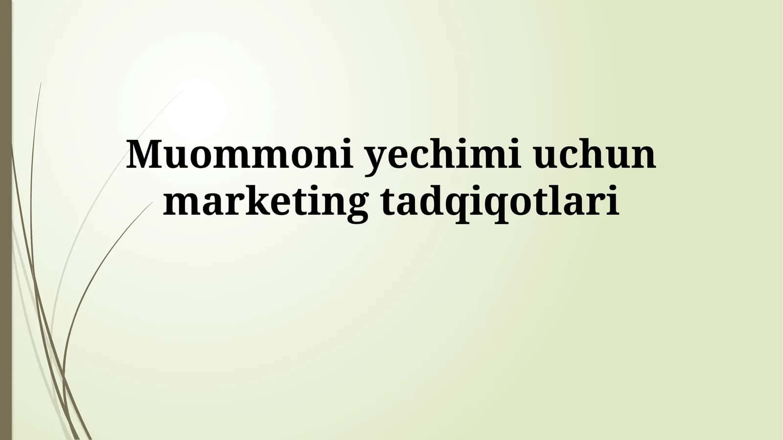 Marketing tadqiqotlari 1