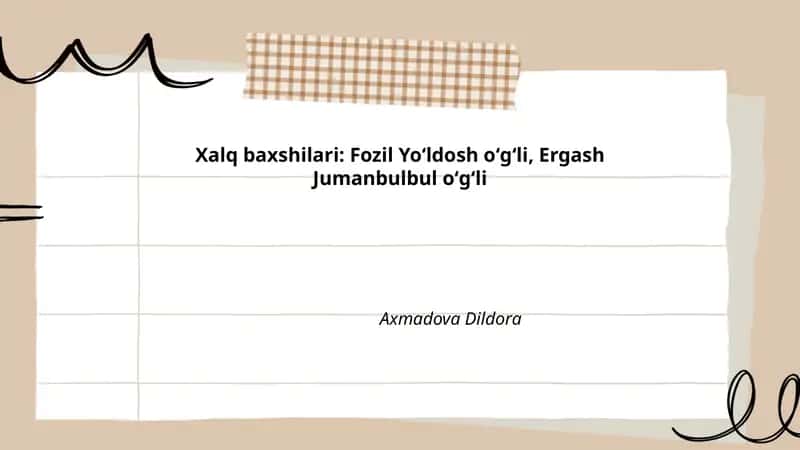 Fozil Yoʻldosh oʻgʻli va Ergash Jumanbulbul oʻgʻli 1