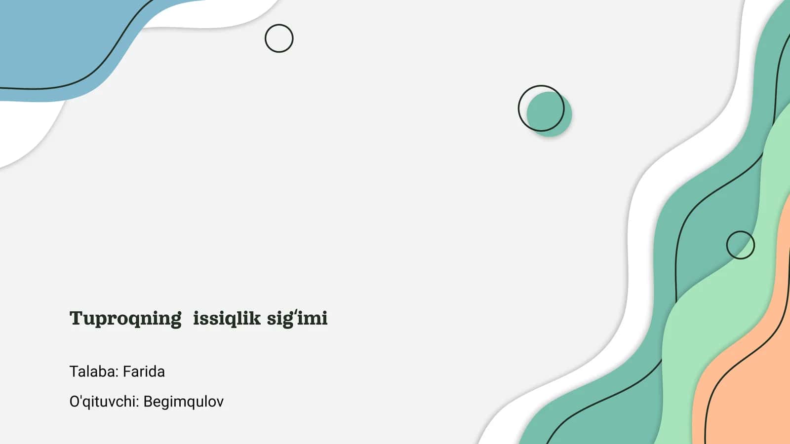 Tuproqning issiqlik sigʻimi 1