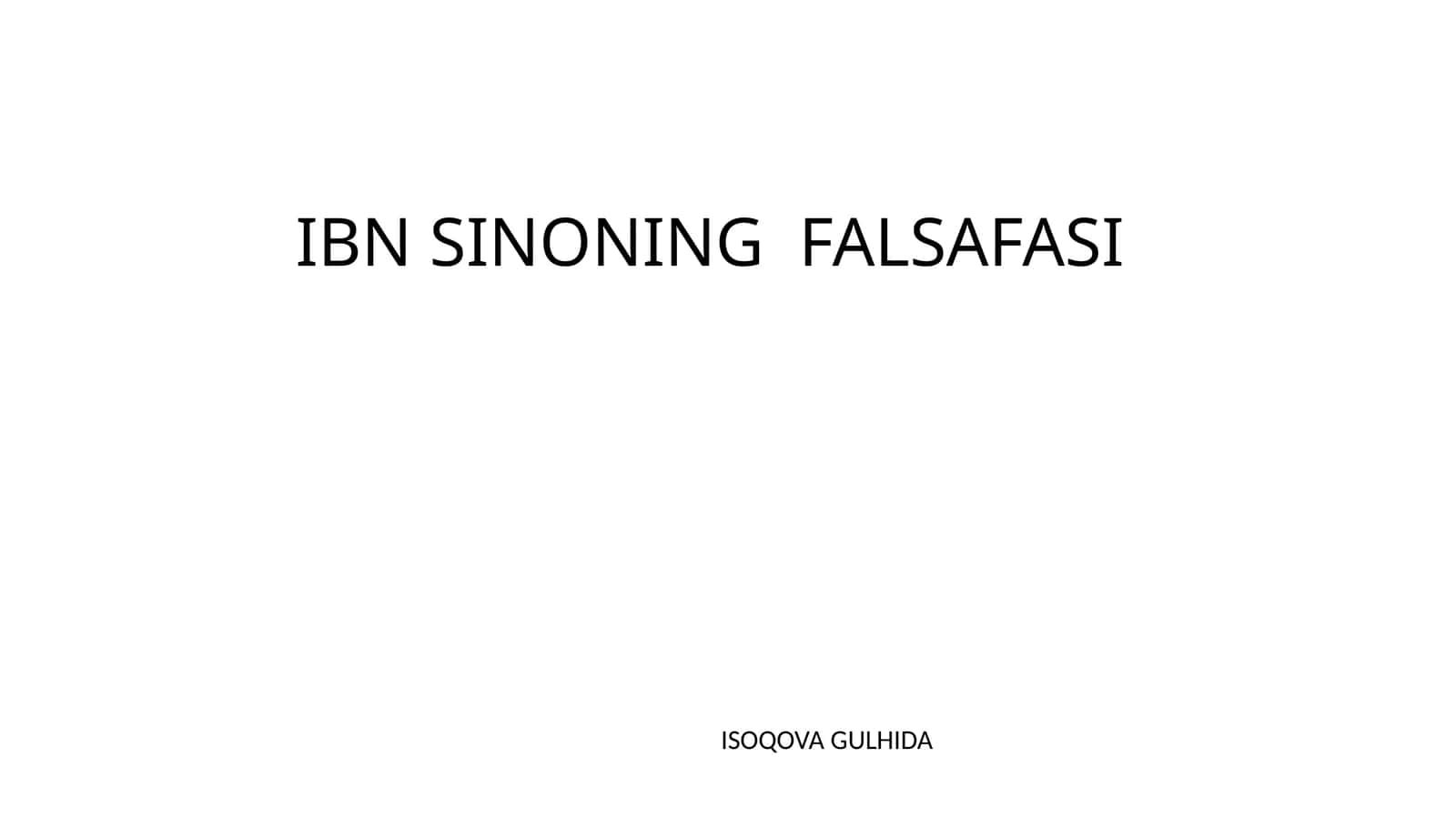 IBN SINONING FALSAFASI 1