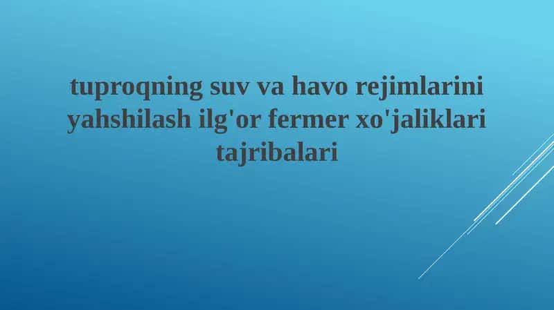 Suv tejovchi sug'orish texnologiyalari 1