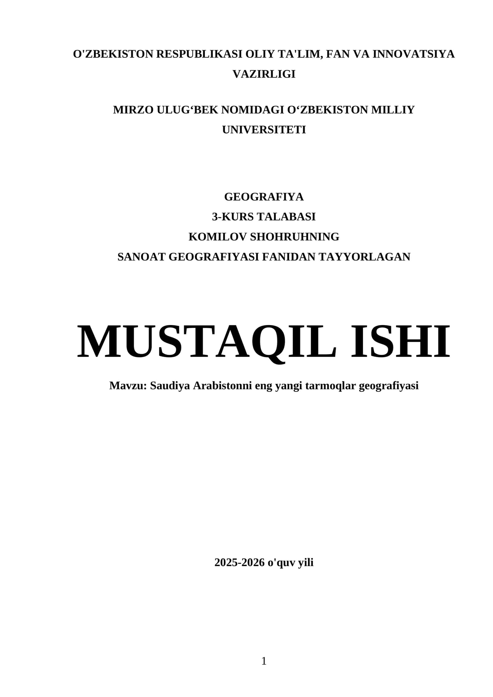 Saudiya Arabistonni eng yangi tarmoqlar geografiyasi 1
