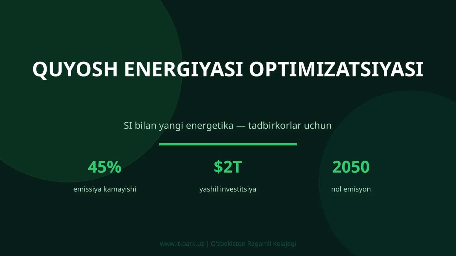 Quyosh energetikasi optimizatsiyasi 1