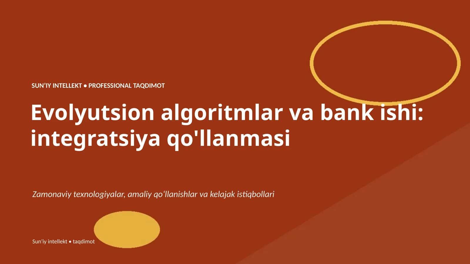Evolyutsion algoritmlar va bank ishi: integratsiya qo'llanmasi 1