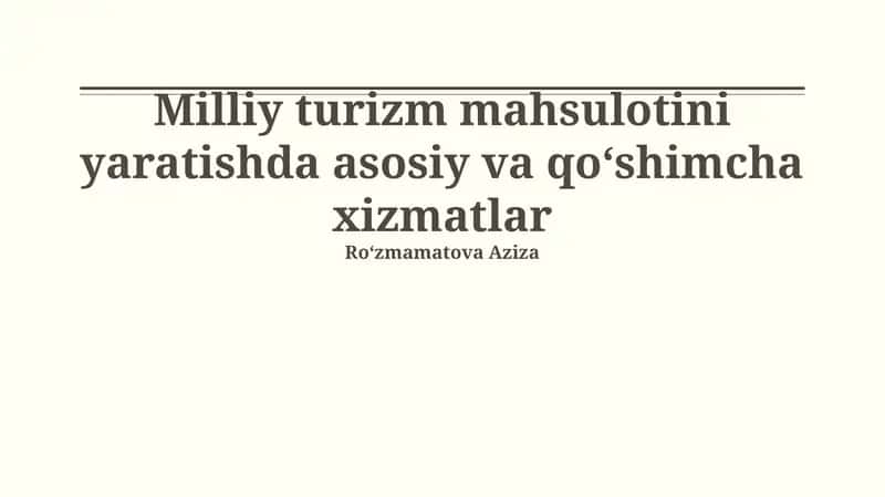 Milliy turizm mahsuloti 1